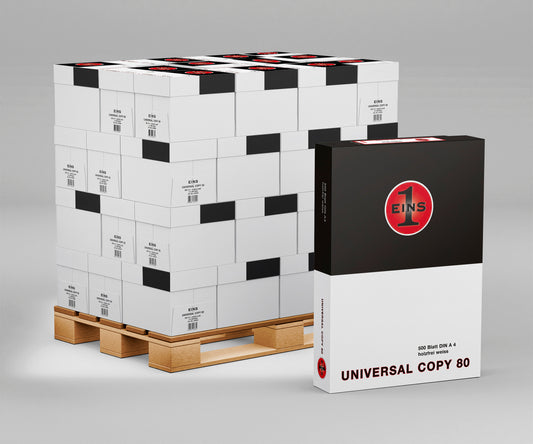 Kopierpapier  " Universal-Office 80 "         DIN A4   80g  hochweiß - Weißegrad  161   je Palette